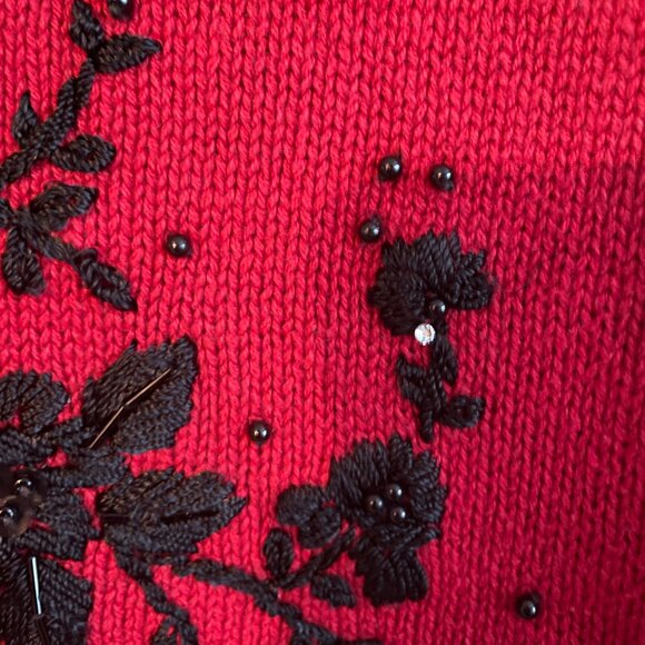 VNTG Tiara International, Sz Small, Christmas Holiday Sweater - Knit Vintage - Picture 5 of 11